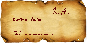 Küffer Ádám névjegykártya